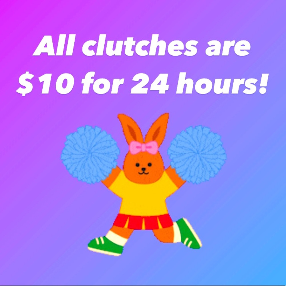 All clutches are $10 for 24 hours only!! 💕💕